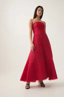 ❤️ AJE Soundscape Maxi Dress – Scarlett Red – Size 10 AU Strapless Formal Gown❤️ for rent on The Volte - image 1