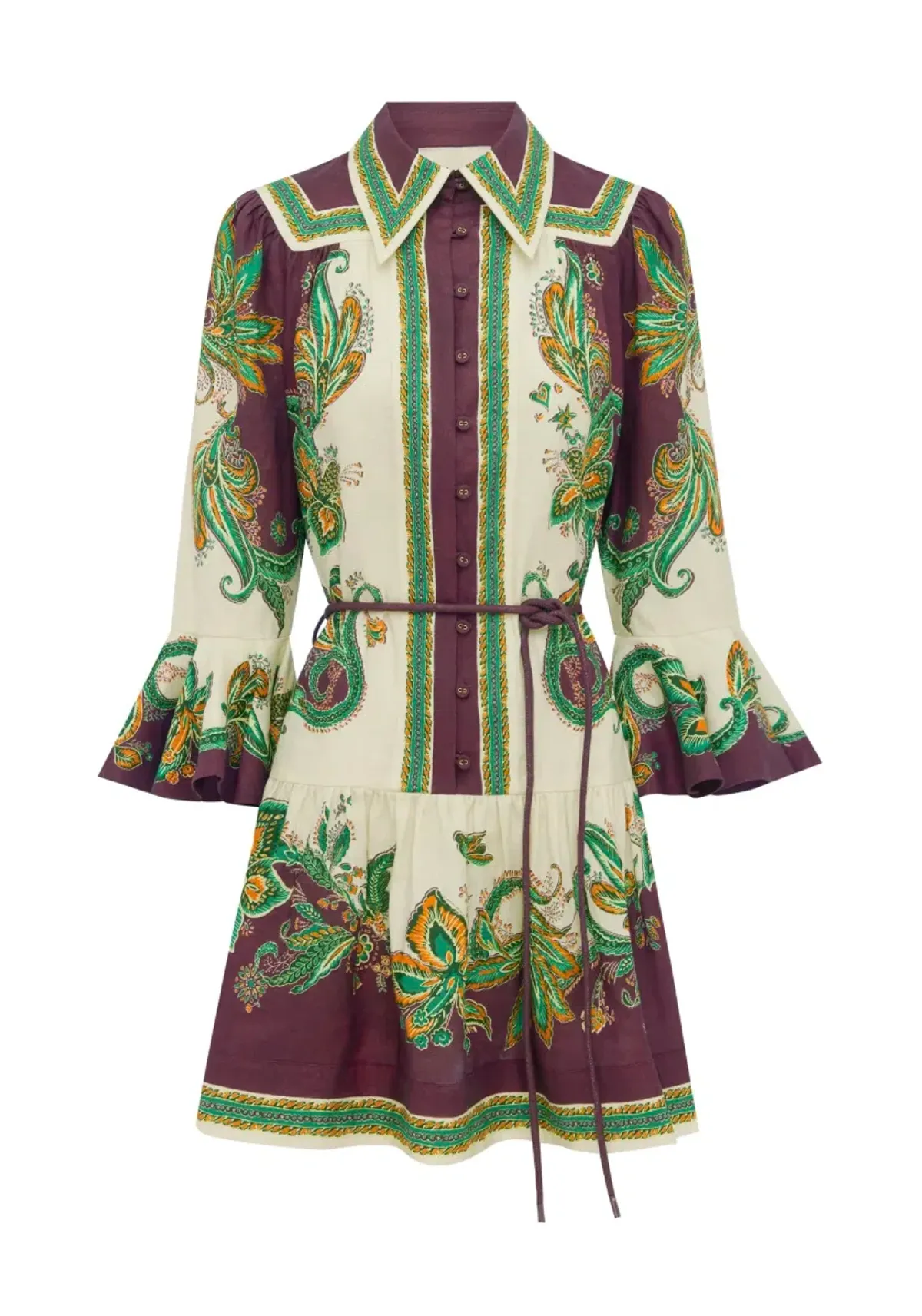 ALEMAIS RUTHIE LINEN MINI SHIRT DRESS SZ 10 - Image 4
