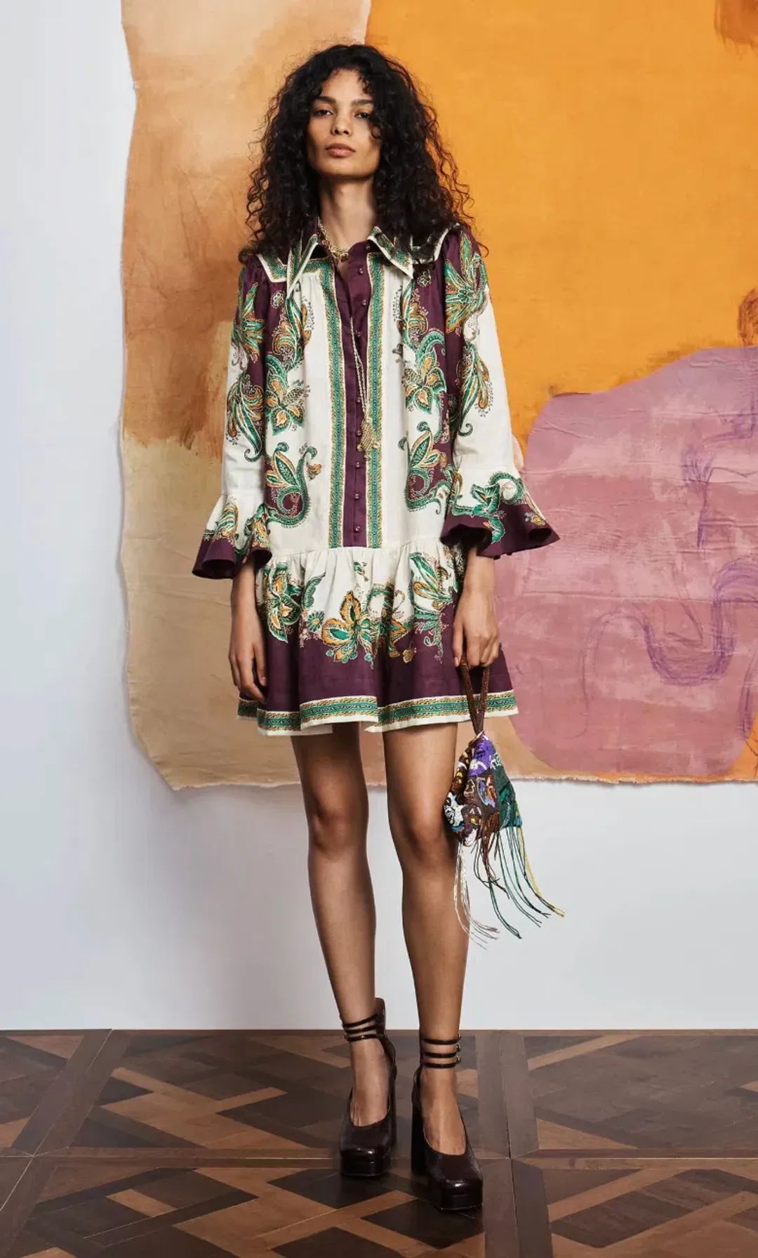 ALEMAIS RUTHIE LINEN MINI SHIRT DRESS SZ 12 for rent on The Volte - main image