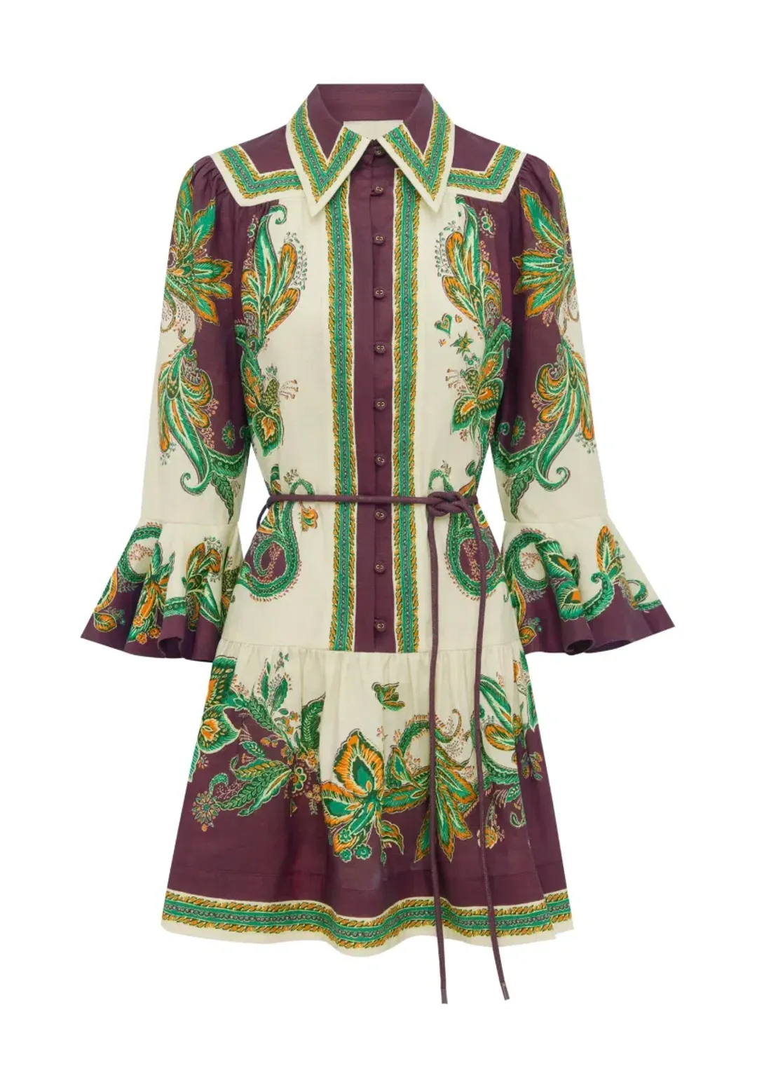 ALEMAIS RUTHIE LINEN MINI SHIRT DRESS SZ 12 for rent on The Volte - main image