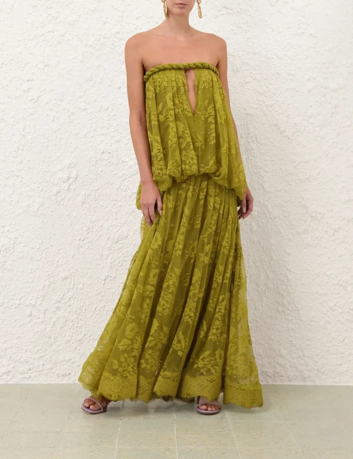 Zimmermann LUNA LACE BANDEAU GOWN Pistachio Size 1 (AU 10) - Image 3