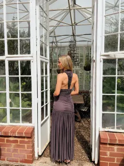Christopher Esber Orion Gown in Malbec Brown AU 6 | Maxi Wedding Guest Event & Formal Dress for rent on The Volte - image 3
