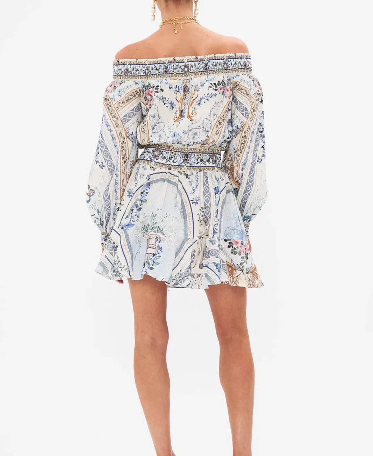 CAMILLA Season of the Sirens Beaded Linen Dress Size L - Image 3