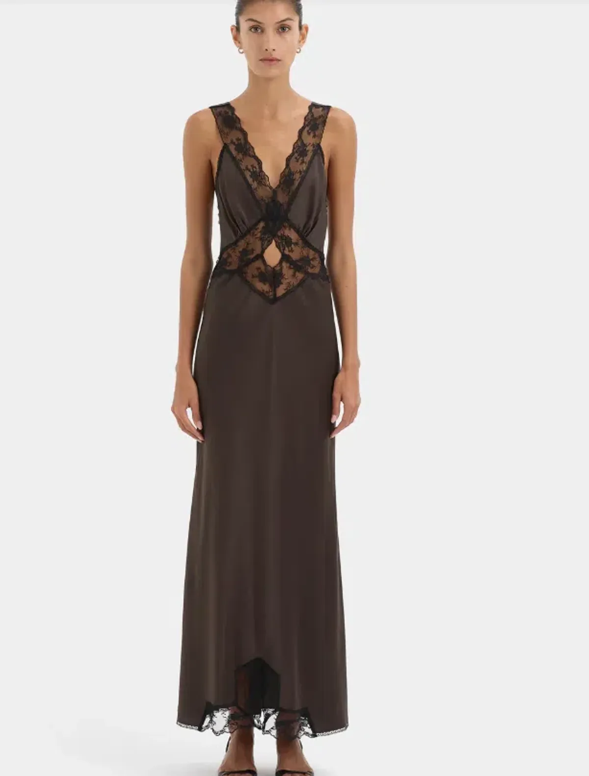 Sir Aries Cut Out Gown in Chocolate Size 8 - Image 1