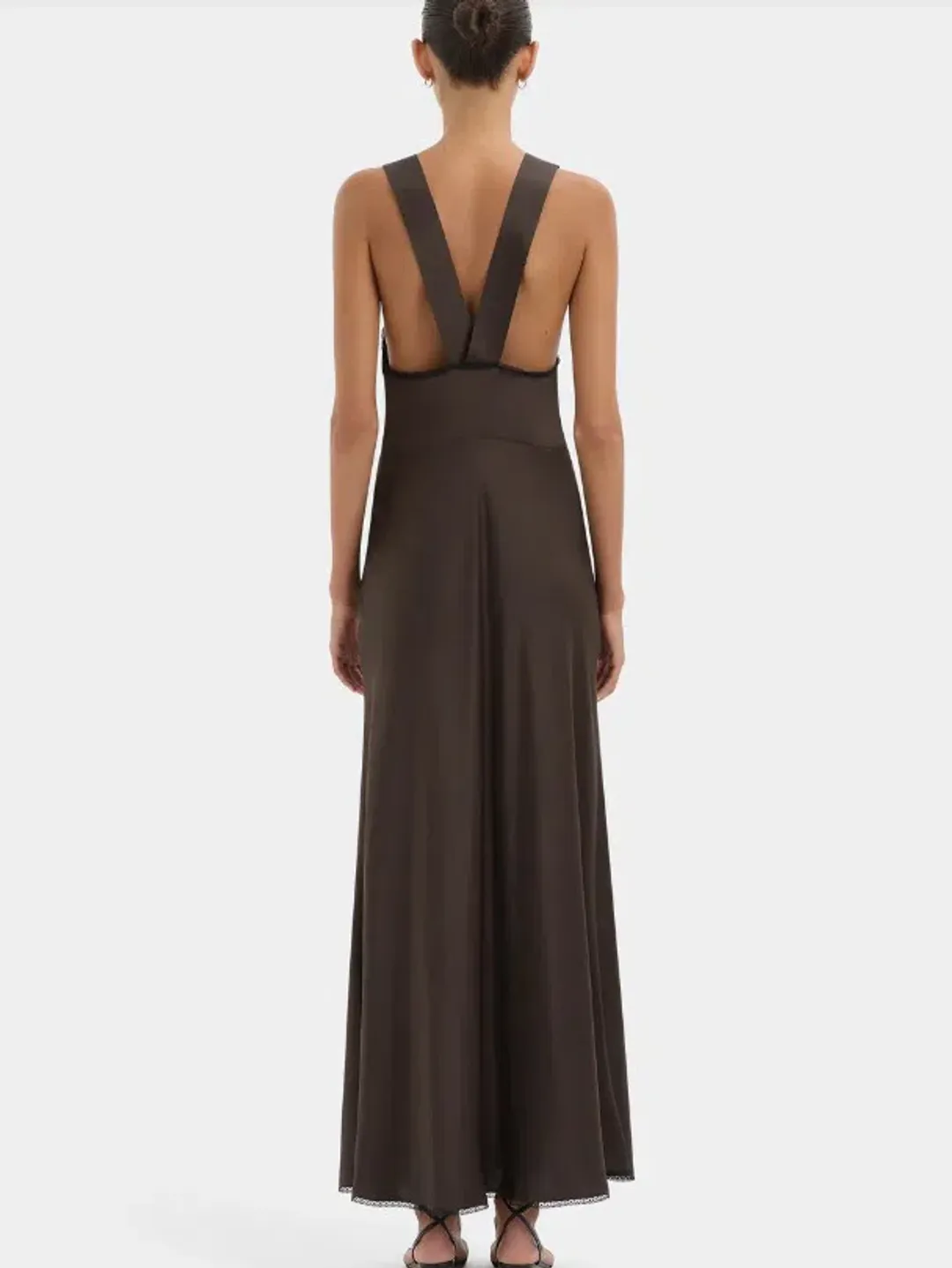 Sir Aries Cut Out Gown in Chocolate Size 8 for rent on The Volte - main image