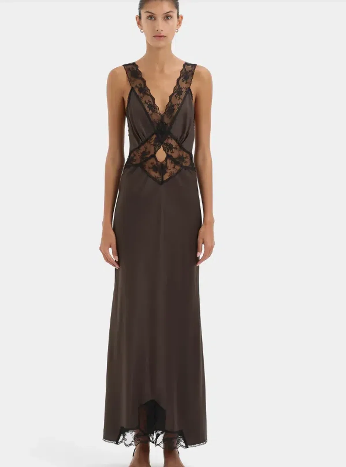 Sir Aries Cut Out Gown in Chocolate Size 10 for rent on The Volte - main image