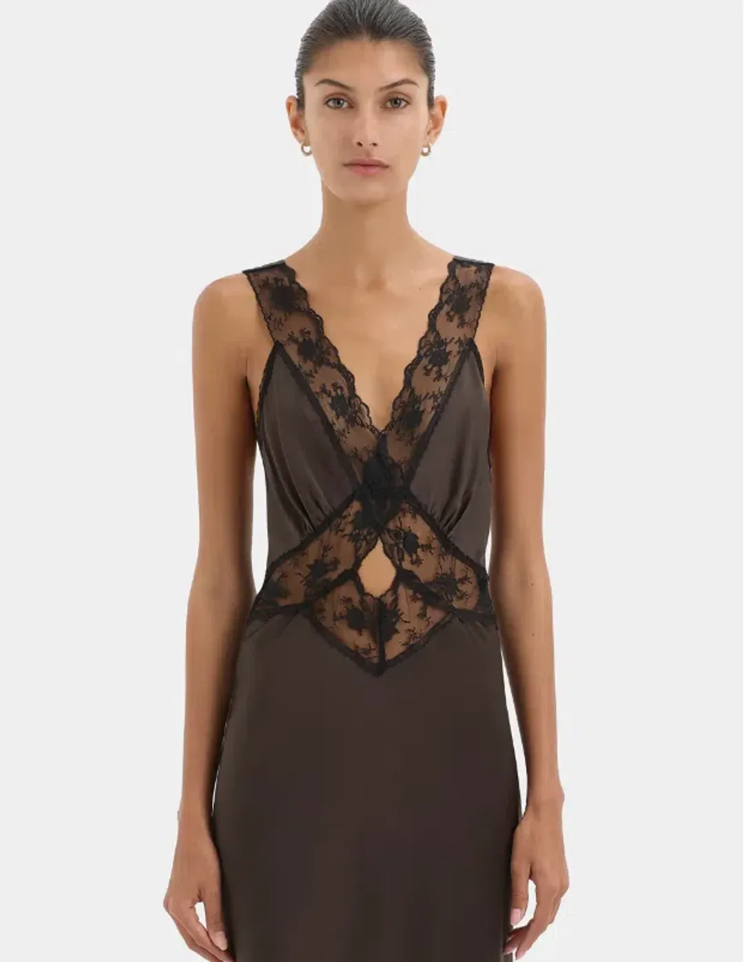 Sir Aries Cut Out Gown in Chocolate Size 10 for rent on The Volte - main image