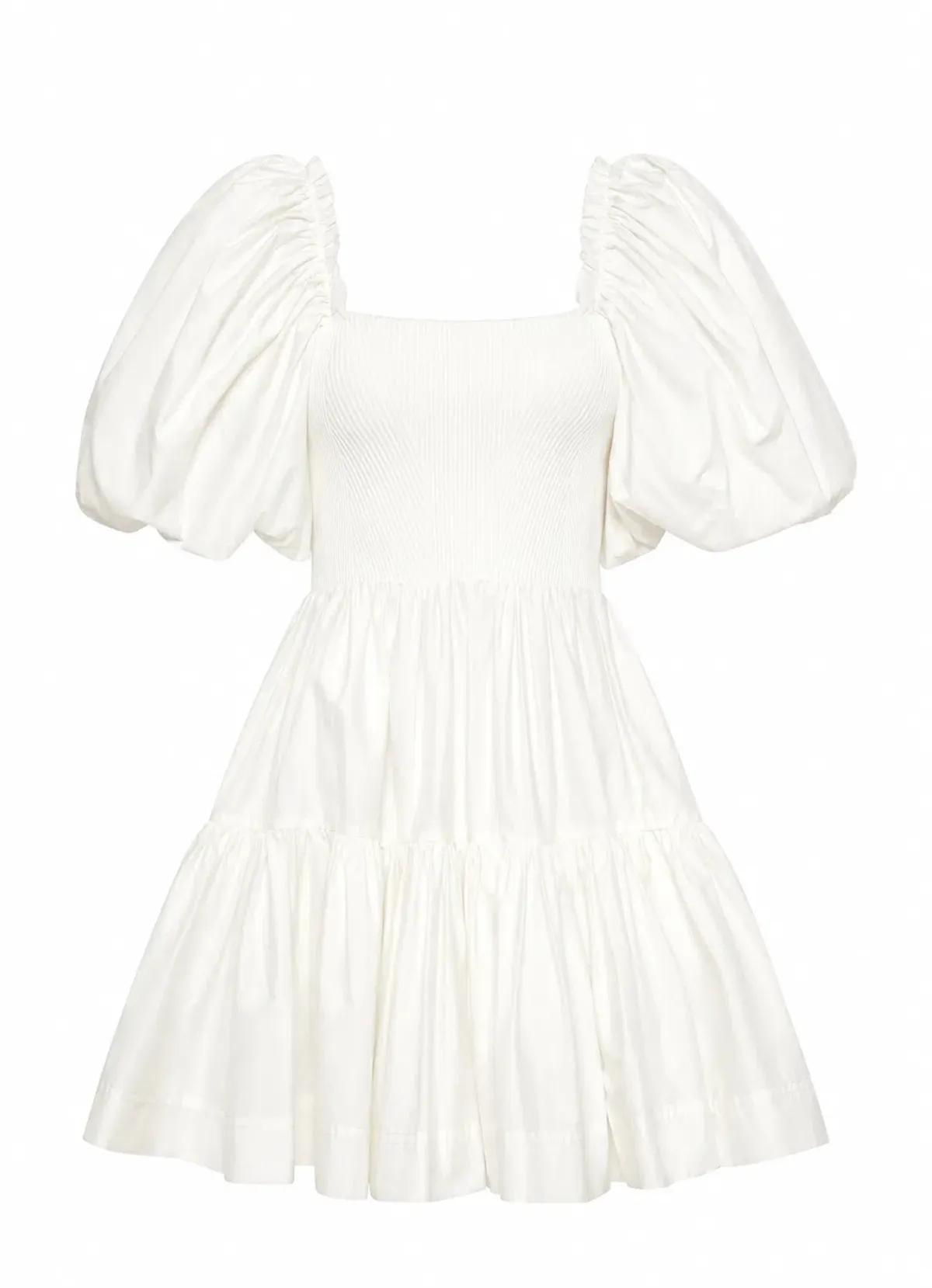 AJE Casa Puff Sleeve Mini Dress – Ivory Size 16 - Image 4