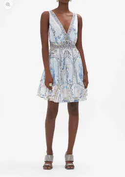 CAMILLA Shirred Waist Detail Mini Dress — Season Of The Siren Size L for rent on The Volte - image 1