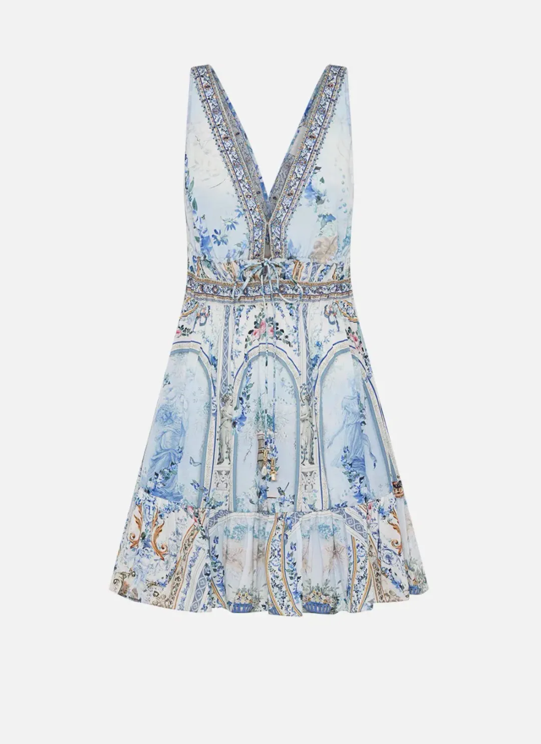 CAMILLA Shirred Waist Detail Mini Dress — Season Of The Siren Size L for rent on The Volte - main image