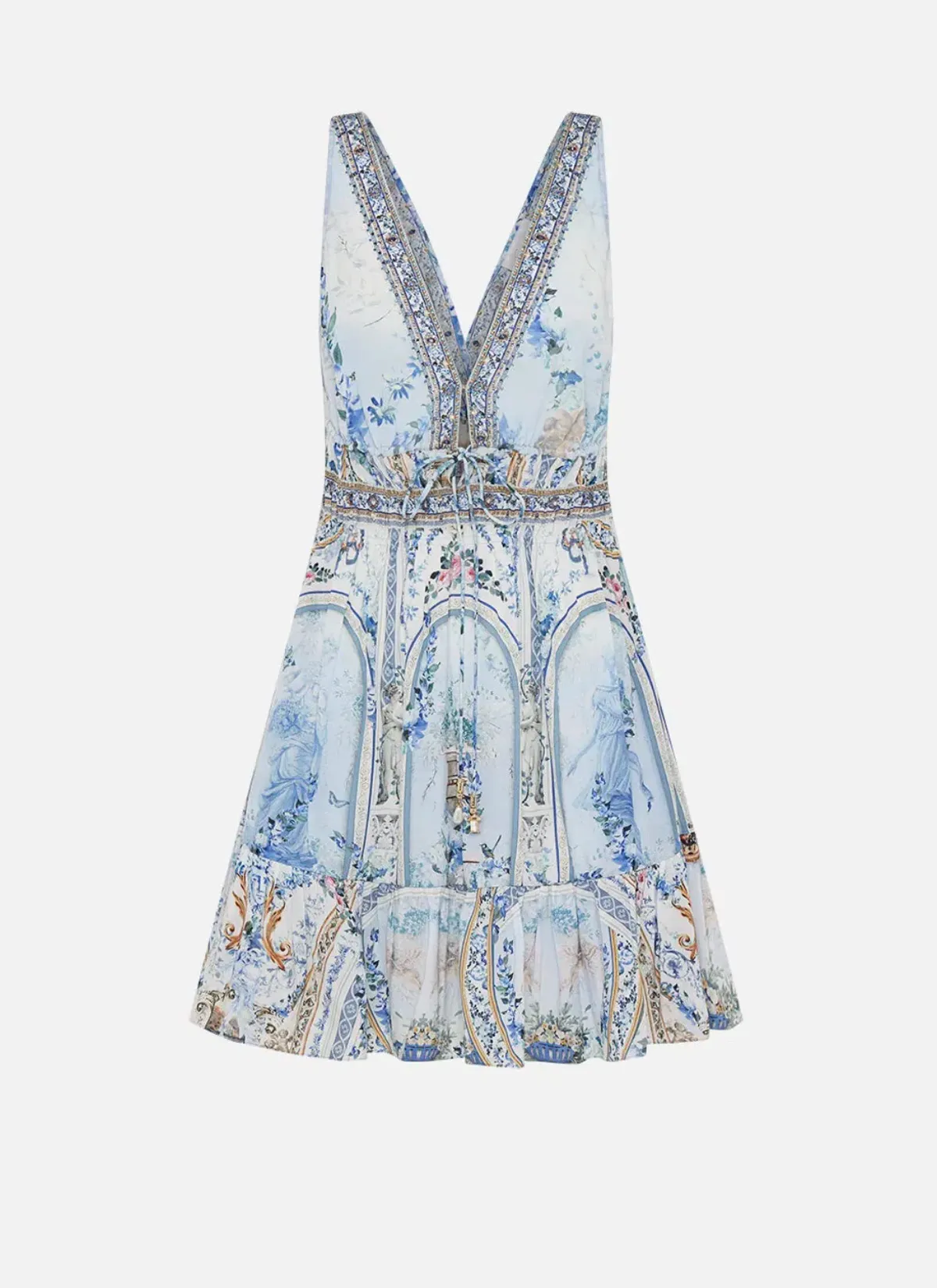 CAMILLA Shirred Waist Detail Mini Dress — Season Of The Siren Size L - Image 4