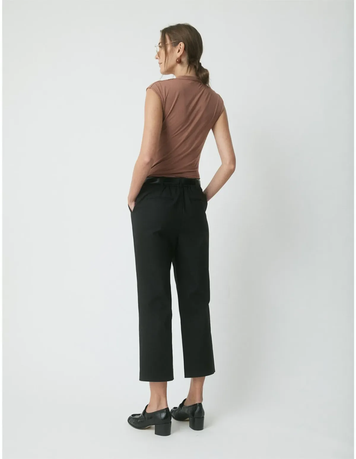 Perri Cutten Skyler Wrap Top Large Chestnut - Image 4