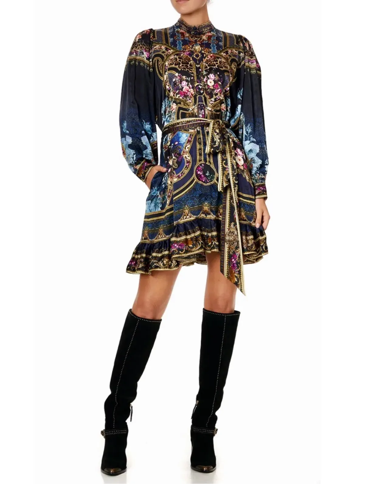 AMILLA Drop Sleeve Shirt Dress — Fields Of Treasure Size M - Image 1