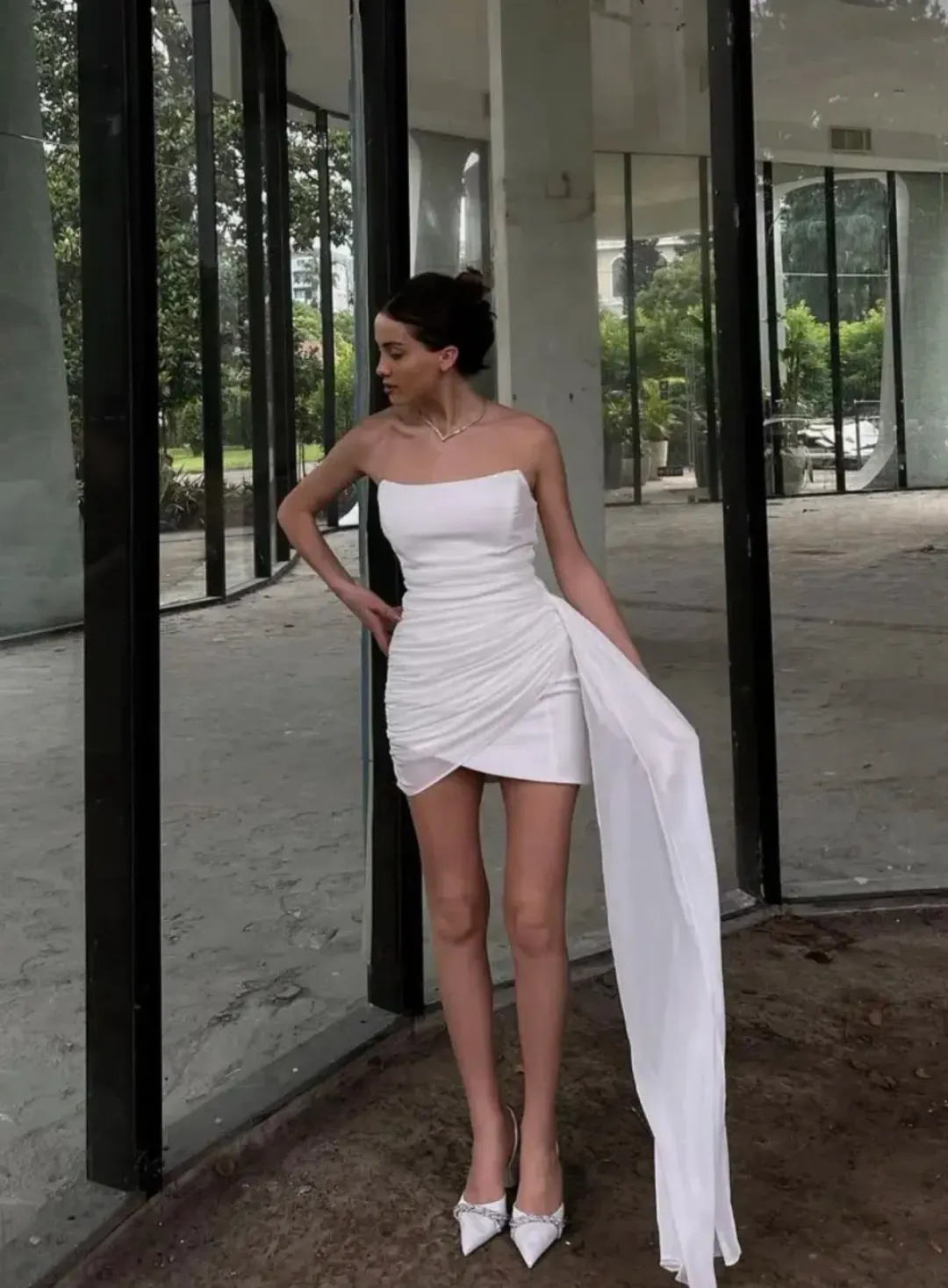 Run Away The Label NIGHT LOVER DRESS - WHITE XXL for rent on The Volte - main image