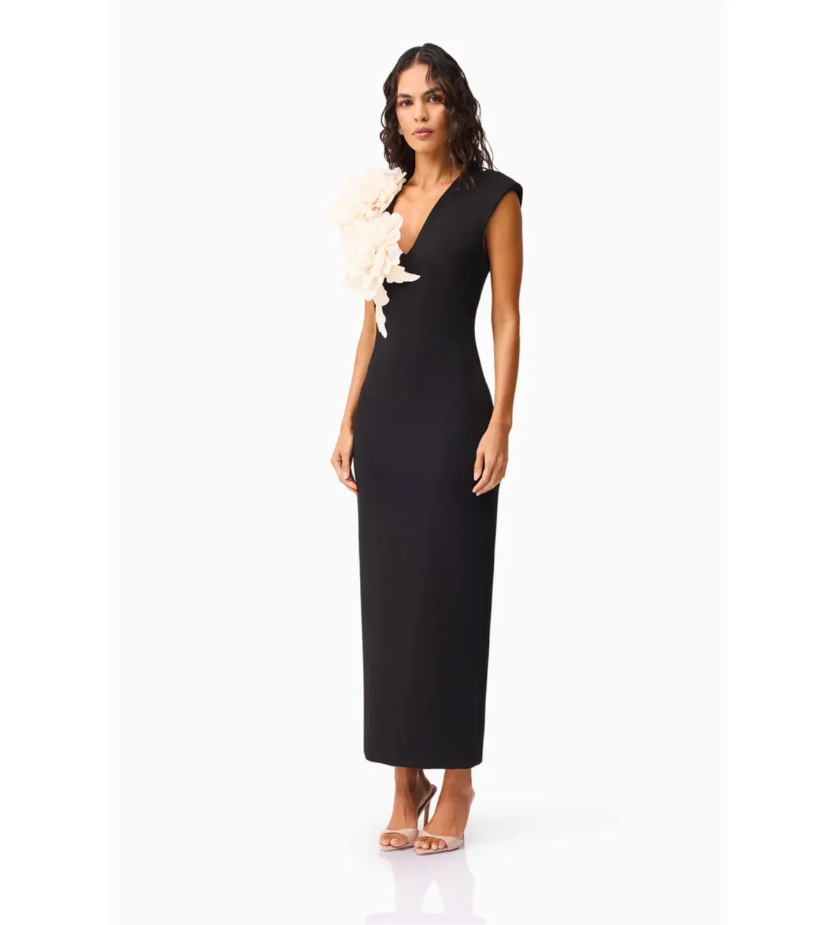 Elliatt Zahara V-Neck Gown in Black Size M/AU 10 - Image 3