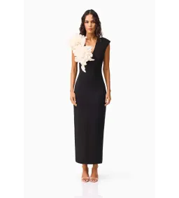 Elliatt Zahara V-Neck Gown in Black Size L/AU 12 for rent on The Volte - image 1