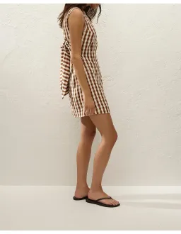 Faithfull the Brand Sofia Mini Dress M Gingham Cedar for rent on The Volte - image 4