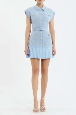 Rebecca Vallance Jonie Mini Dress Size XS (AU 6) in Pale Blue for rent on The Volte - image 1