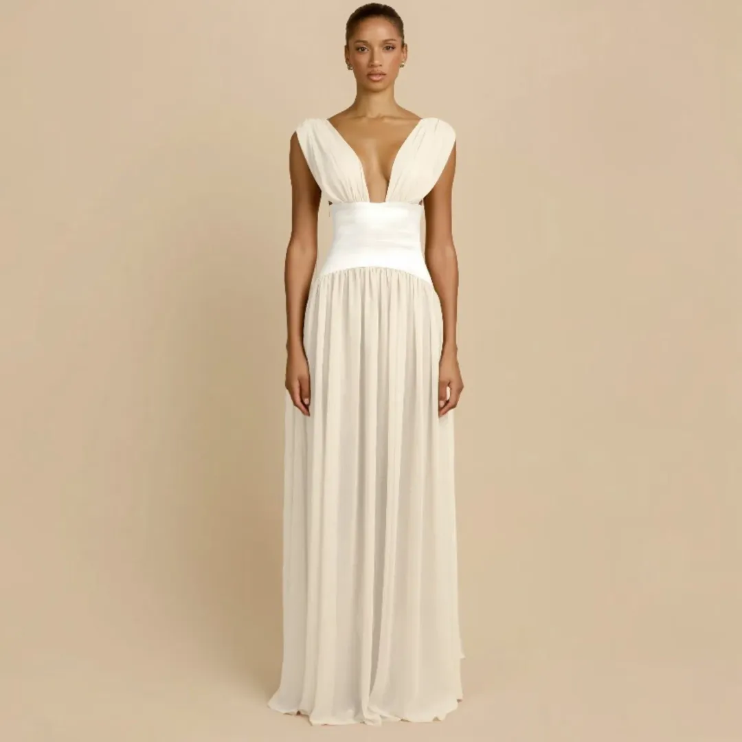 Arcina Ori Ramona Dress In Ivory Size Large for rent on The Volte - main image