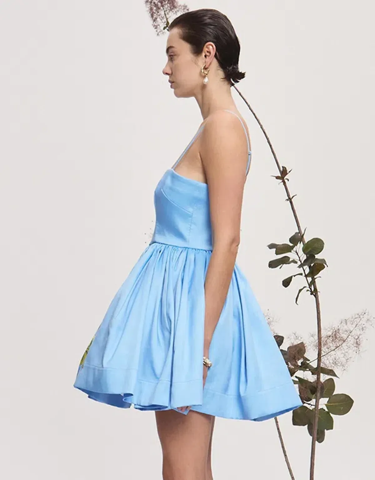 🩵 BRAND NEW ALEMAIS Donata Mini Dress - Size 12 - Sky Blue Floral 🩵 - Image 4