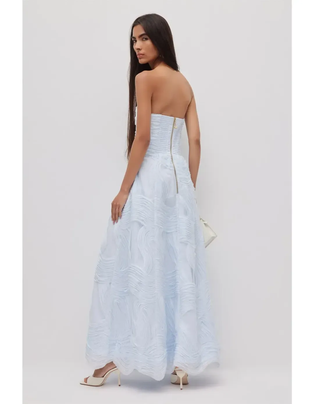 π©΅ BRAND NEW AJE Wave Gown - Size 8 - Pastel Blue Strapless Formal / Wedding / Hen's Dress π©΅ for rent on The Volte - main image