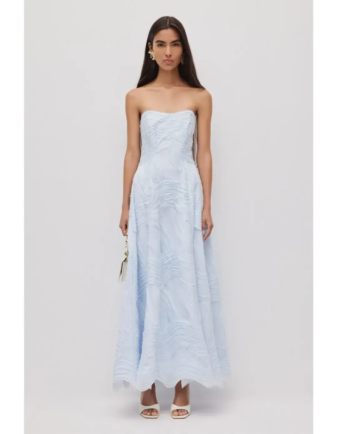 π©΅ BRAND NEW AJE Wave Gown - Size 8 - Pastel Blue Strapless Formal / Wedding / Hen's Dress π©΅ for rent on The Volte - main image