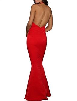ELLE ZEITOUNE Sultry Halter Complimented by a Low Back Red Size 14 for rent on The Volte - image 2