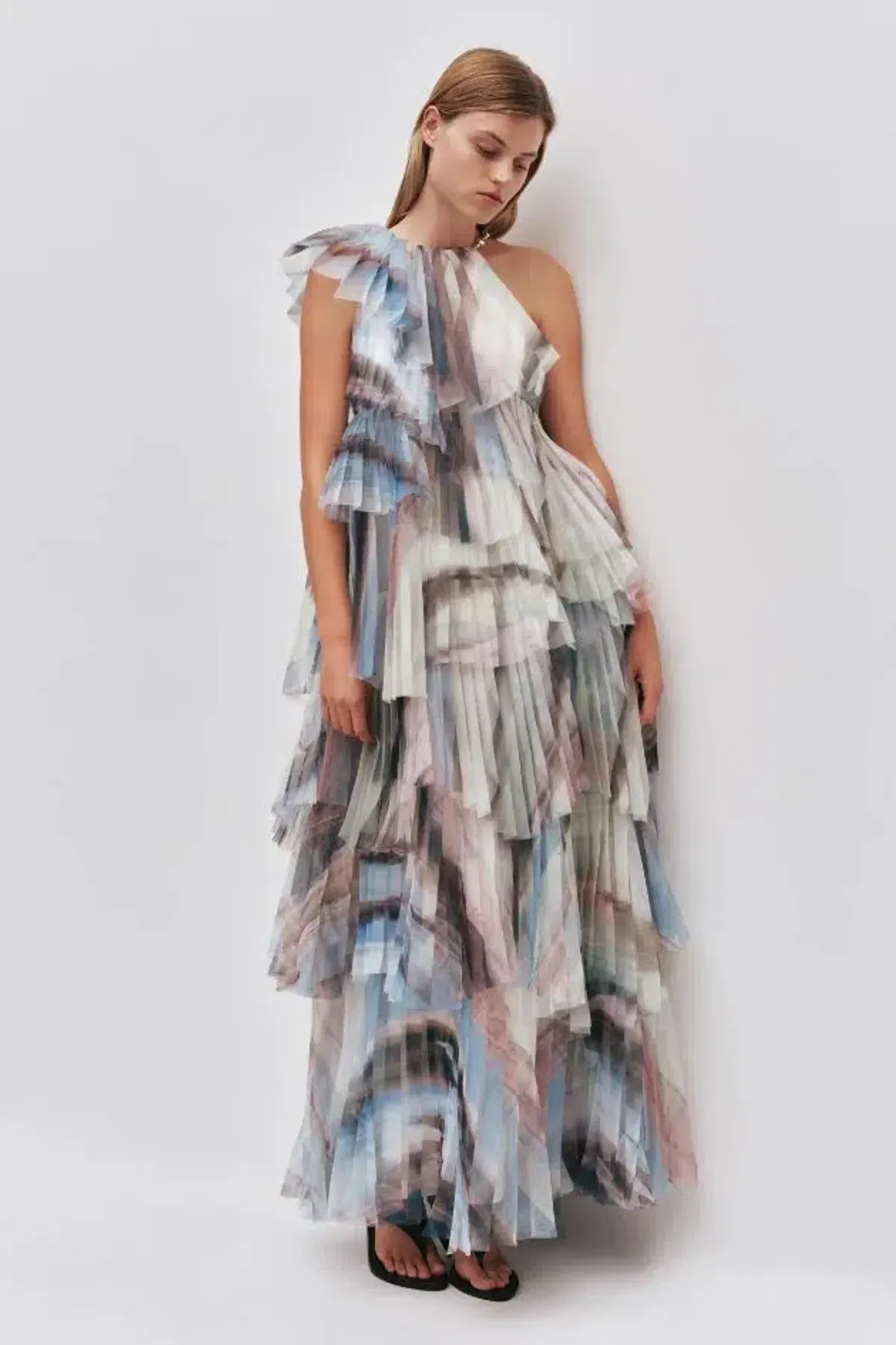 ๐AJE Westlyn Gown โ Blue Reverie โ Size 10 Formal Tiered Maxi Dress๐ - Image 1