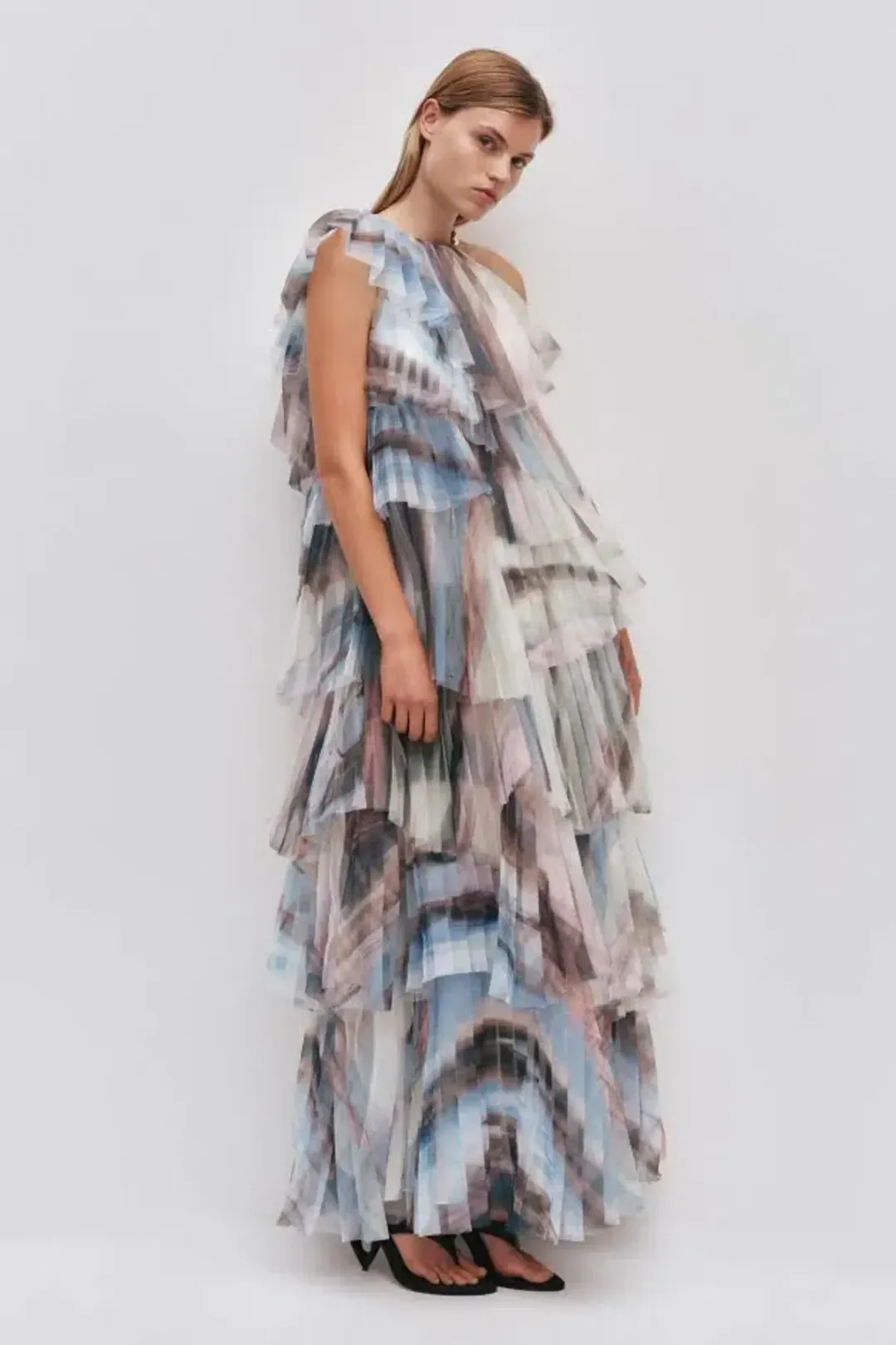 👗AJE Westlyn Gown – Blue Reverie – Size 10 Formal Tiered Maxi Dress👗 for rent on The Volte - main image
