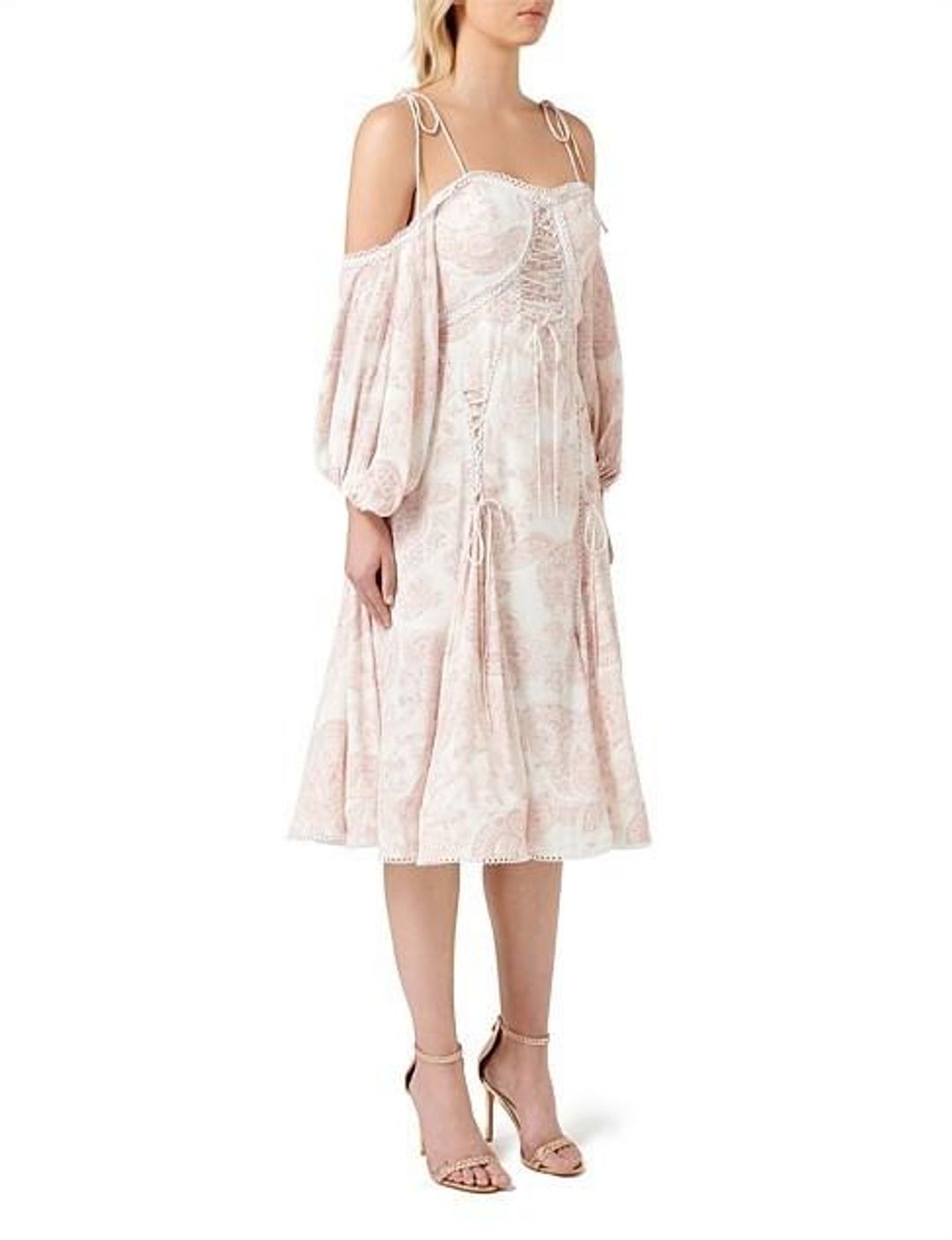 Thurley Sardinia Midi Dress Dusty Pink Size 6 for rent on The Volte - main image