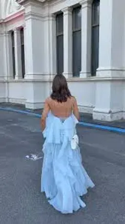 💧AJE Pandorea Layered Maxi Dress – Silver Blue – Size 8 Formal Tiered Gown 💧 for rent on The Volte - image 5