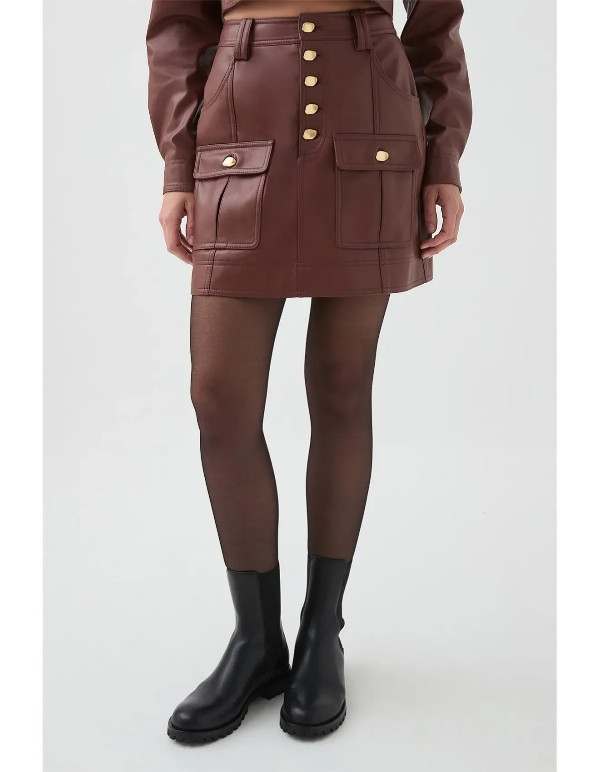 Aje Sarina Mini Skirt Size 8 Toffee for rent on The Volte - main image