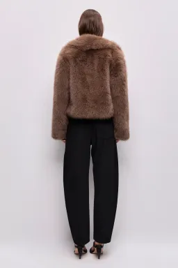 AJE Reese Cropped Lux Faux Fur Jacket for rent on The Volte - image 6