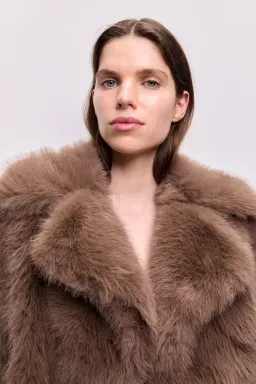 AJE Reese Cropped Lux Faux Fur Jacket for rent on The Volte - image 3
