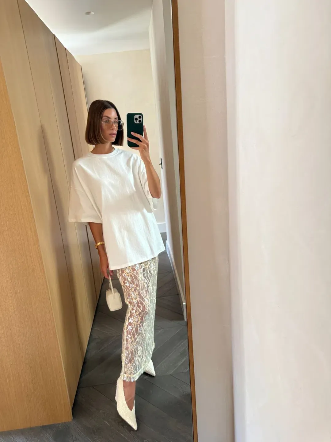 VRG GRL DEVYN SEQUIN MIDI SKIRT WHITE for rent on The Volte - main image