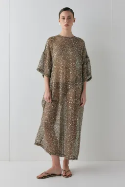 VRG GRL Ivette Sequin Midi Dress – Mocha for rent on The Volte - image 3