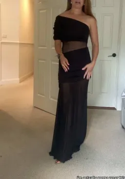MESHKI Dallas One Shoulder Mesh Maxi Dress – Black Size L for rent on The Volte - image 3