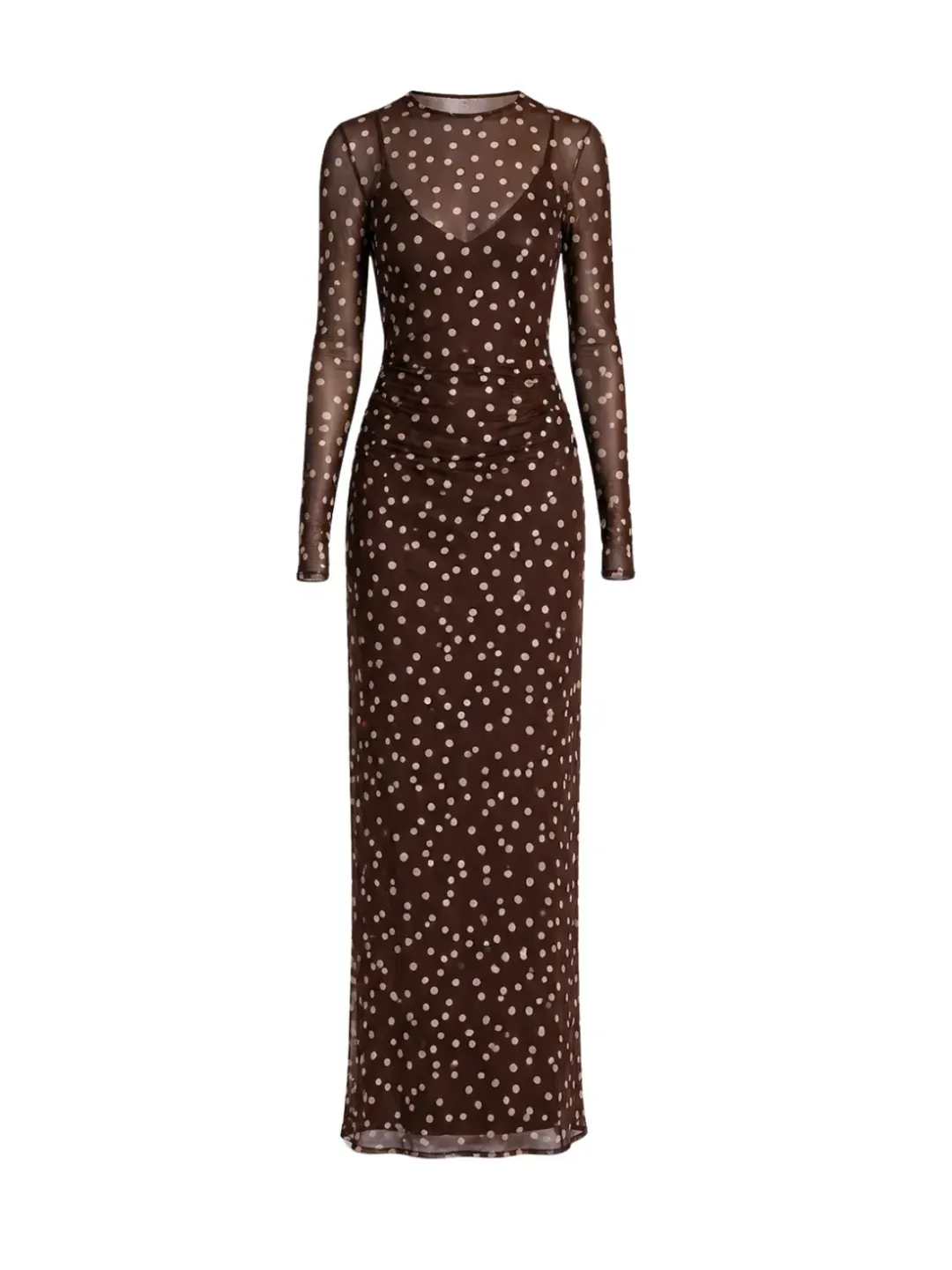 By Nicola Luca Maxi Dress – Chocolate Polka Size 8 for rent on The Volte - main image
