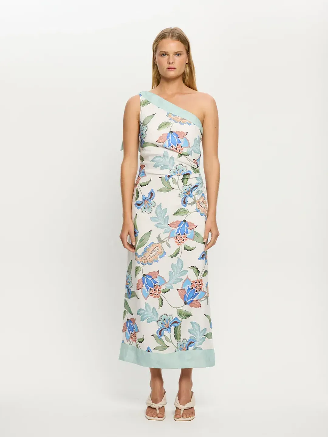 Kivari Azure One-Shoulder Midi Dress - Size 8 for rent on The Volte - main image