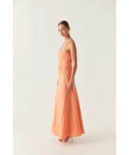 AJE Clarice Draped Maxi Dress – Sunset Orange Size 10 for rent on The Volte - image 3