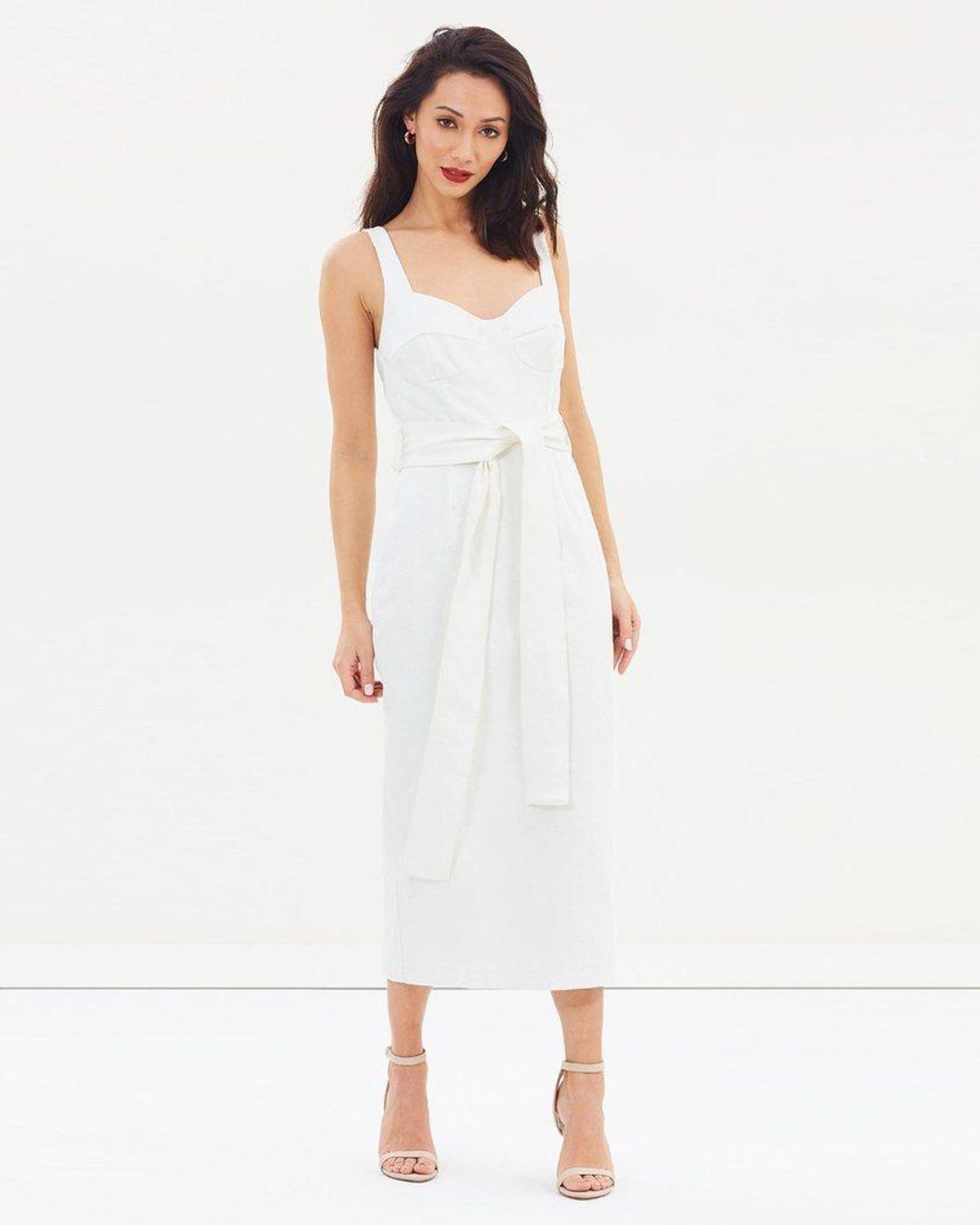 Pasduchas White Brassiere Midi Dress - Size 10 for rent on The Volte - main image