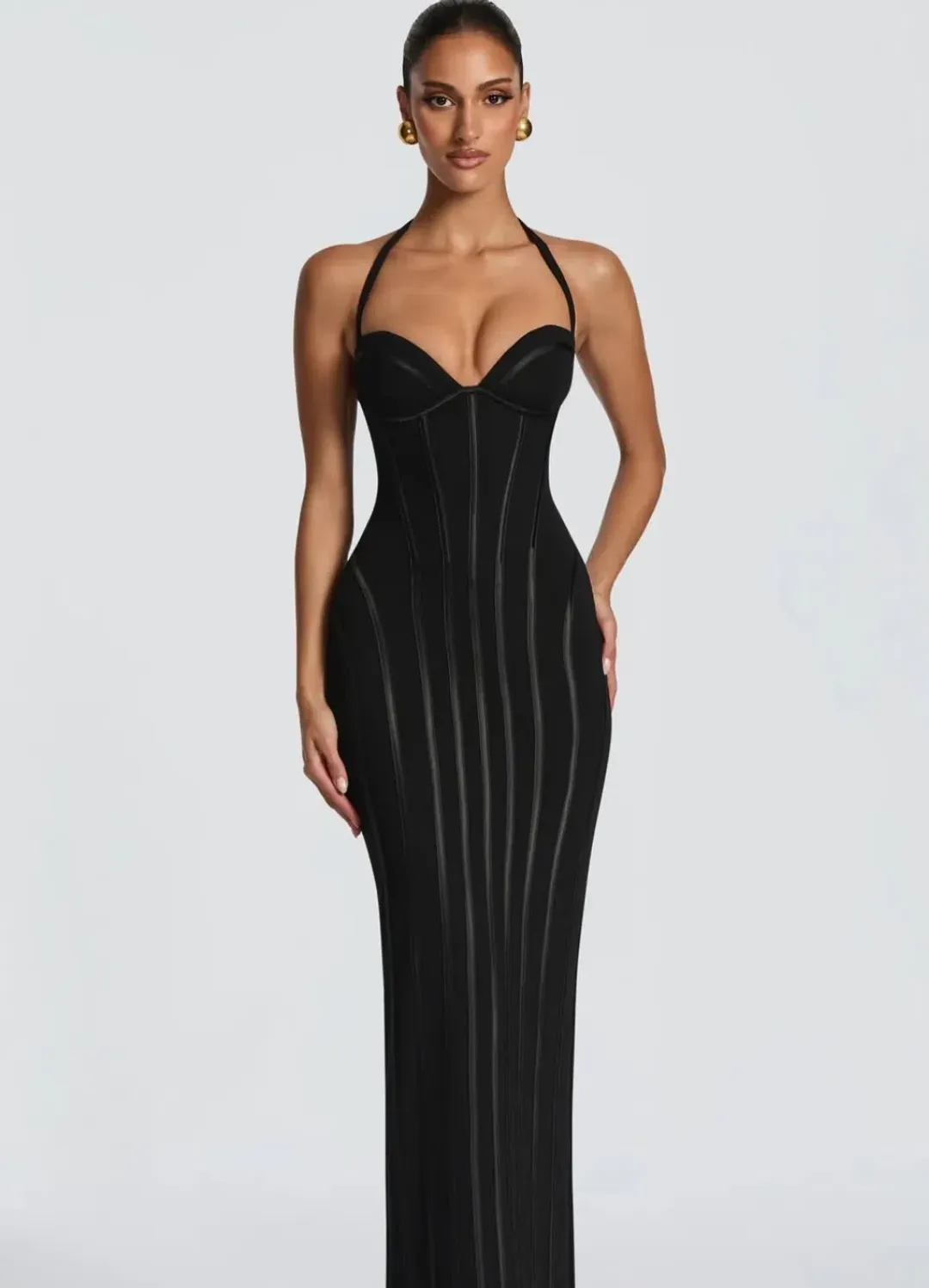 Babyboo Fashion Nigella maxi dress black 6 for rent on The Volte - main image