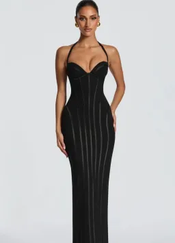 Babyboo Fashion Nigella maxi dress black 8 for rent on The Volte - image 1