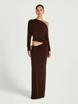 Benni Enya Maxi Dress size 16 Chocolate Brown for rent on The Volte - image 1