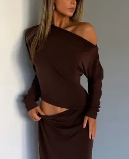 Benni Enya Maxi Dress Chocolate Brown Size 6 for rent on The Volte - image 2