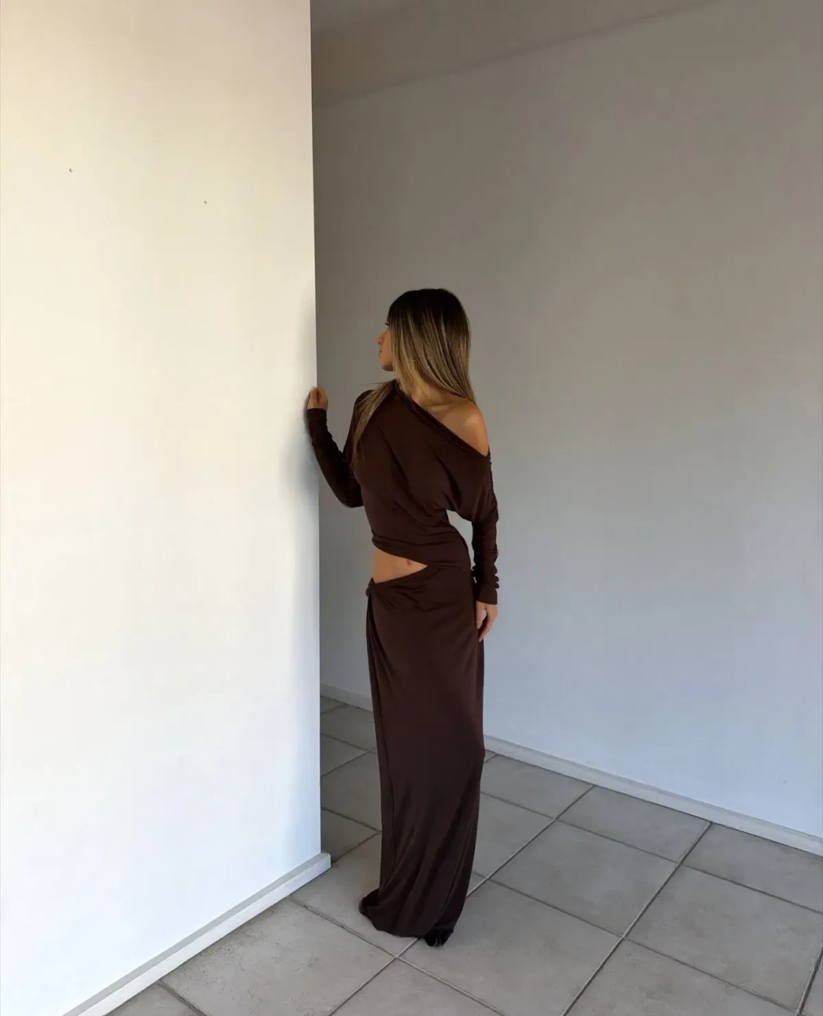 Benni Enya Maxi Dress Chocolate Brown Size 6 - Image 1