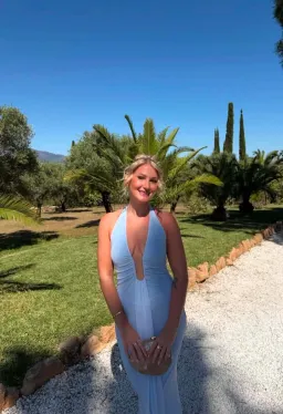 Misha Jennifer Cupro Maxi Dress Blue Size XL/14 for rent on The Volte - image 2