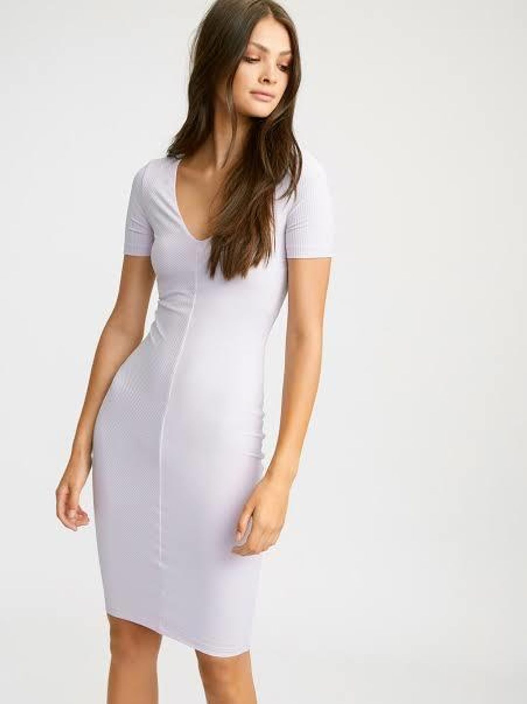 Kookai Baltimore Vee Dress Lilac Smoke size 8 for rent on The Volte - main image