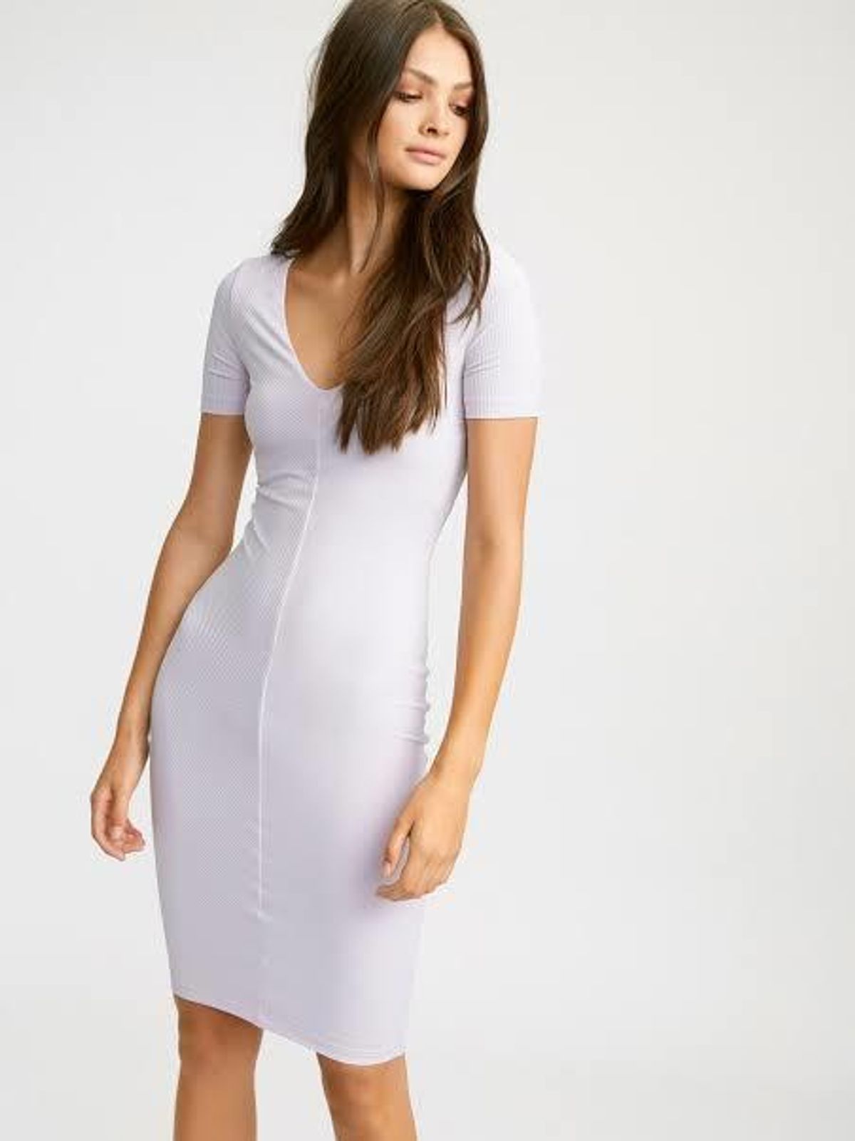 Kookai Baltimore Vee Dress Lilac Smoke size 8 for rent on The Volte - main image