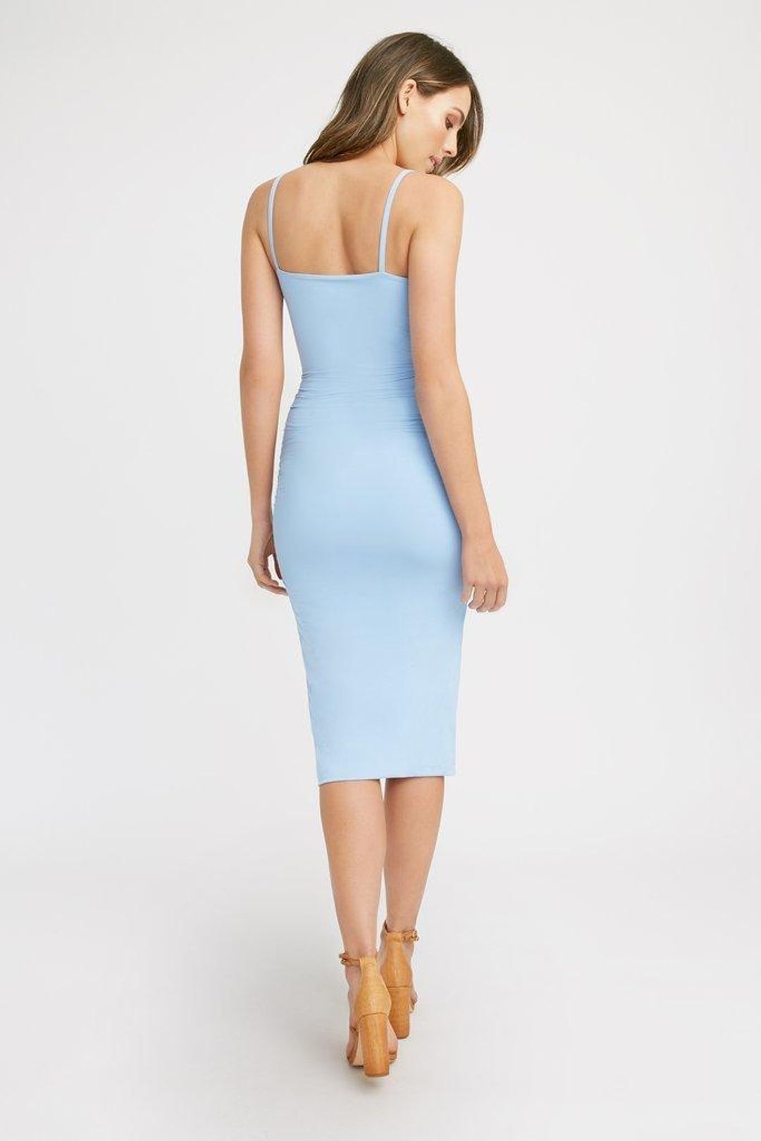 Kookai Bronwyn Drawstring Dress Dusty Blue size 8 for rent on The Volte - main image